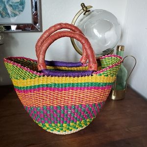 SOLD• Colorful woven straw bag